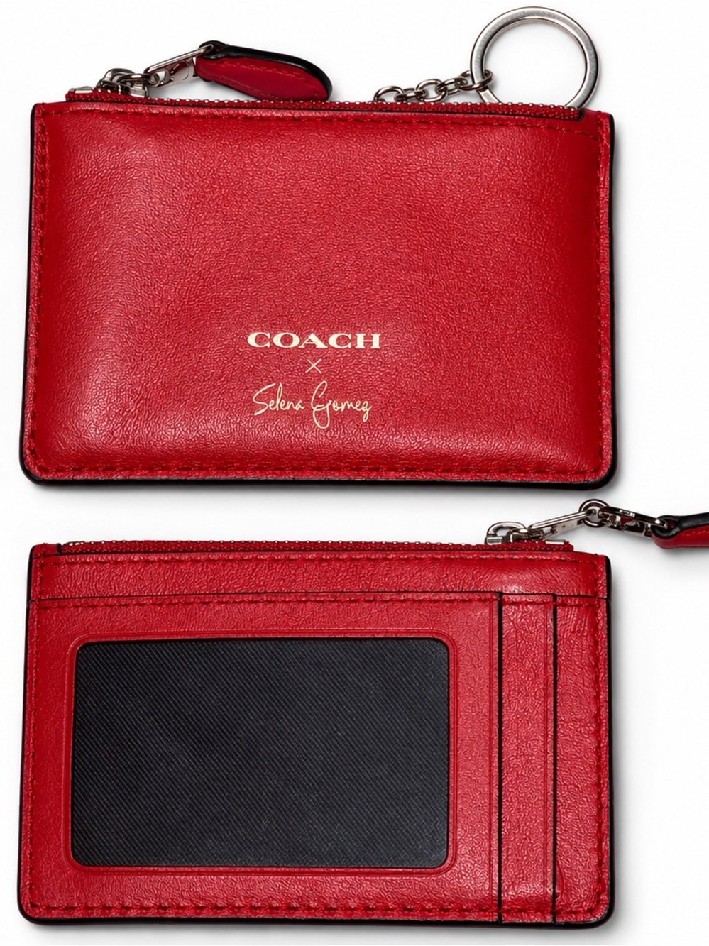 Coach Burgundy Leather Signature Plate with Gold Foil